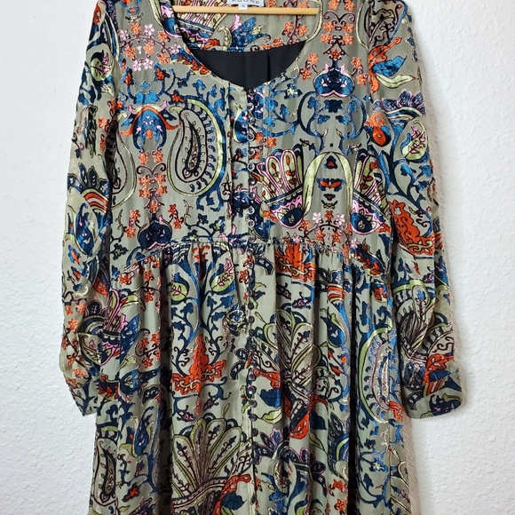 Adore Paisley Velvet Burnout Dress - Picture 8 of 11